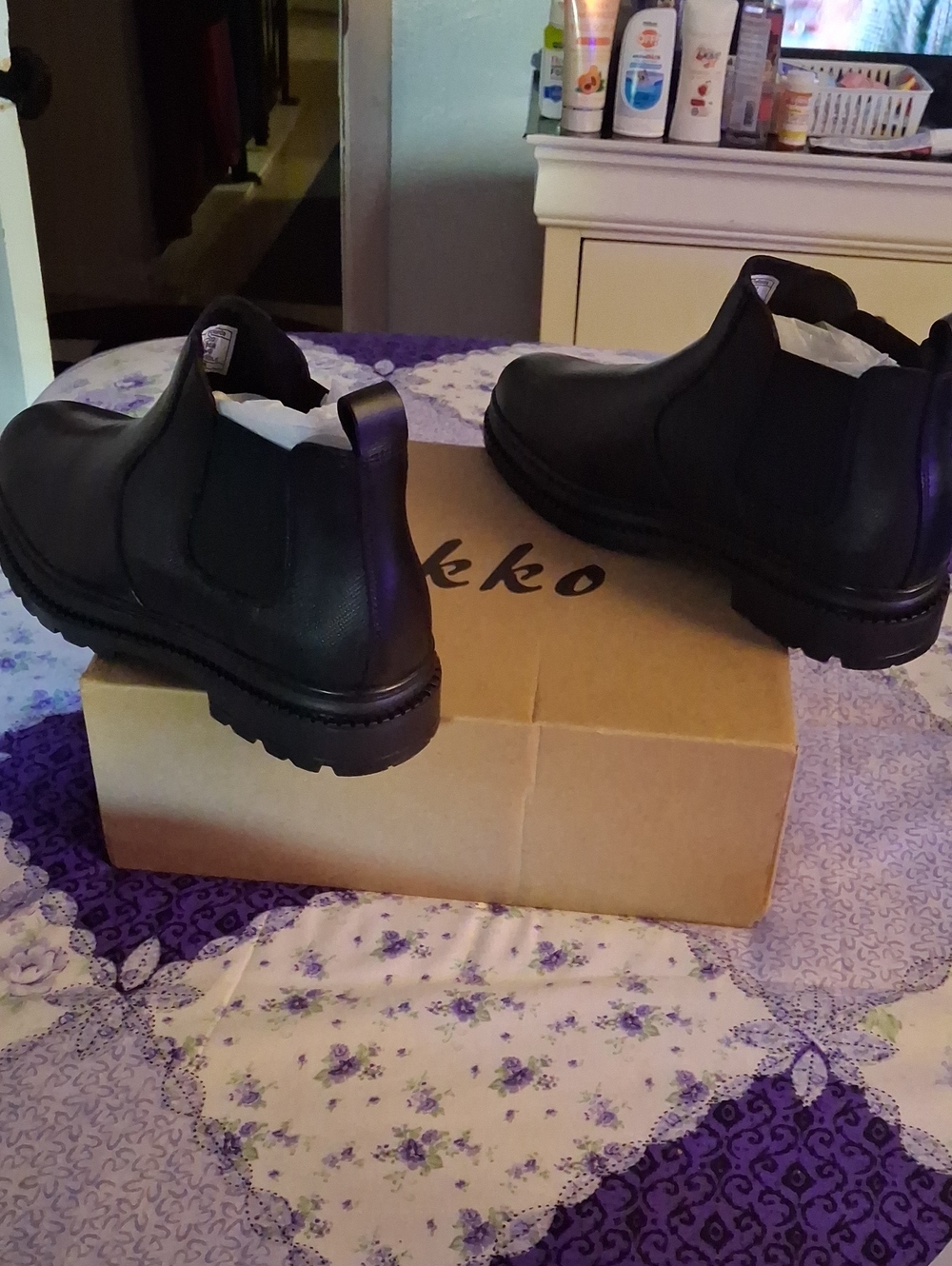 Okko Women's Black Chukka Boots with Lug Sole